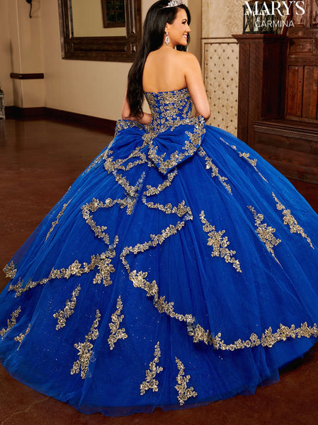 Mary’s Bridal MQ1109 in Royal Blue/Gold size 8