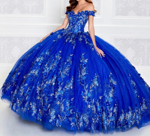 Quinceañera dress PR12263 in royal blue size 10