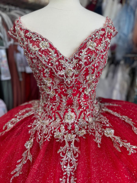 Morilee Quinceañera dress 89275 in red/gold