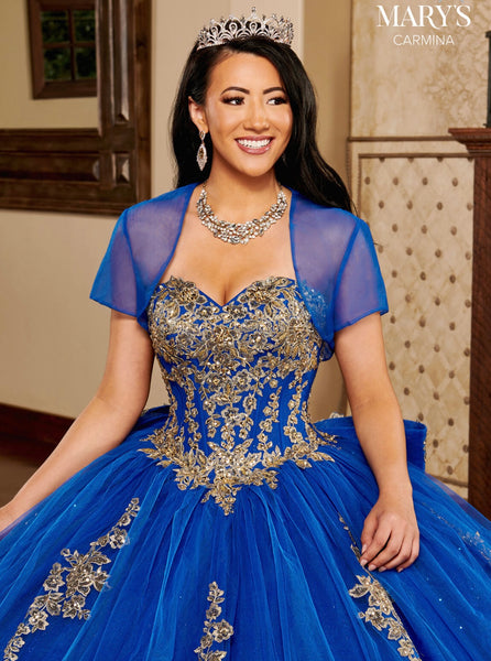 Mary’s Bridal MQ1109 in Royal Blue/Gold size 8