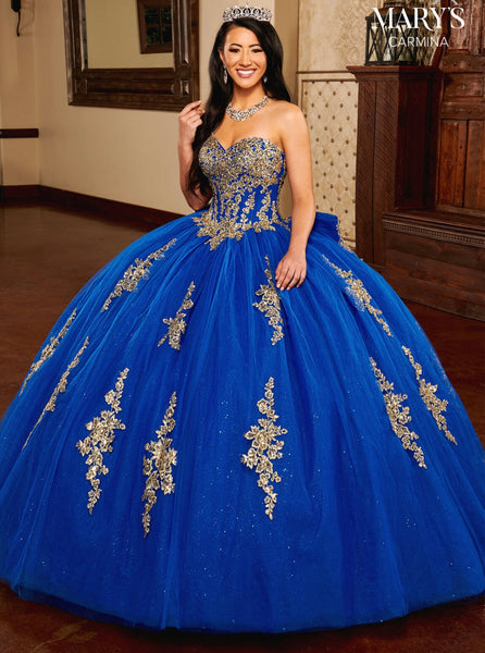 Mary’s Bridal MQ1109 in Royal Blue/Gold size 8