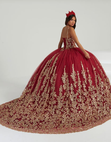 Fiesta Gowns 56483 in Burgundy/gold size 4