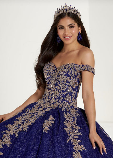 Fiesta Gowns 56447 in Royal Blue with gold, size 12