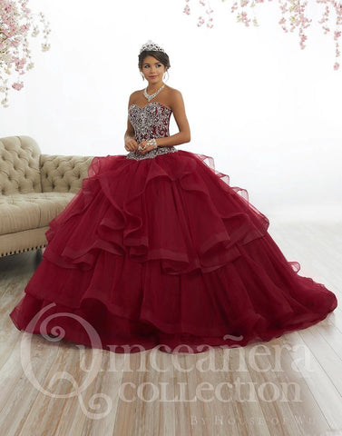 Quinceañera Collection style 26891 in wine , size 10.