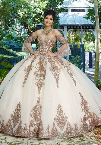 Morilee 89255 size 10, rose gold