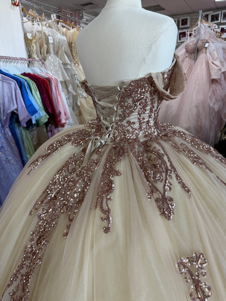 Rose gold Quinceañera dress