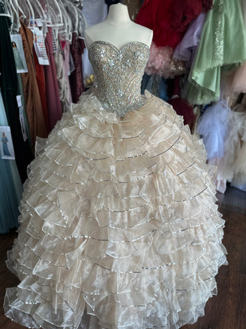 Quinceanera Collection 26845 in Champagne size 6
