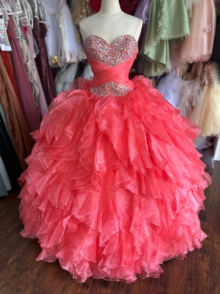 Mary's Bridal Quinceanera MQ357 in Coral size 8