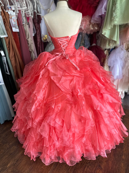 Disney Royal Ball Quinceanera Dress 41084 in Watermelon color size 6