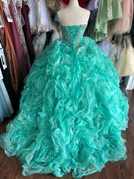 Quinceanera Collection 26801 in Aqua size 10