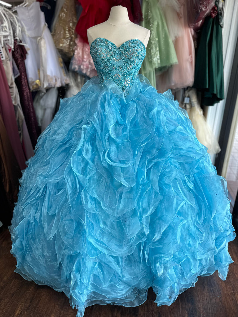 Quinceanera Collection 26848 in Sky color size 10
