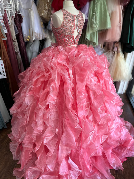 Quinceanera Collection 26830 in Coral size 6